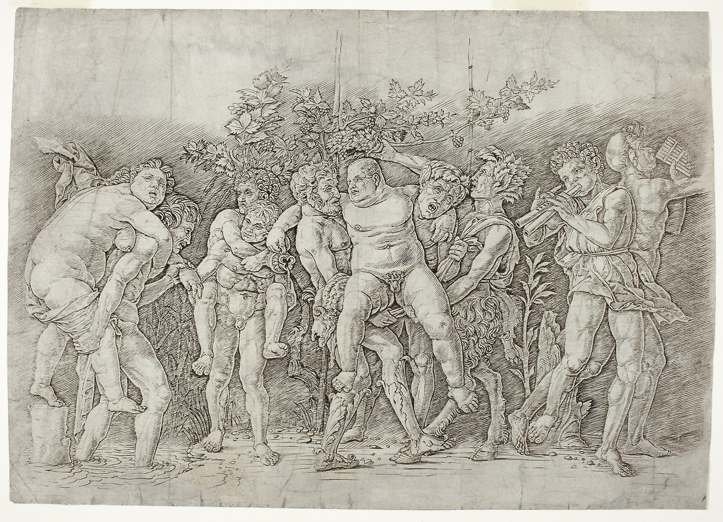 Bacchanal with Silenus: Andrea Mantegna,16x12"(A3) Poster