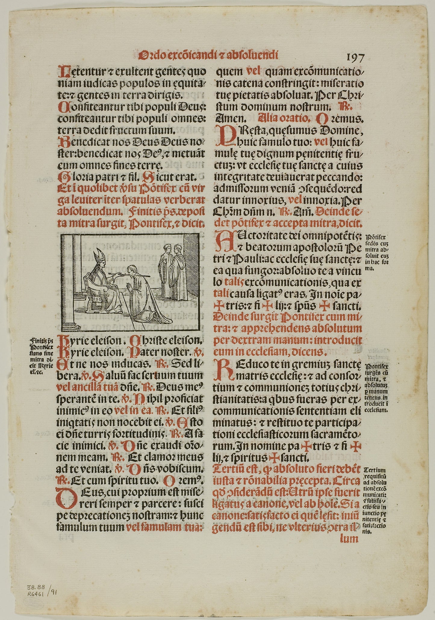 Leaf from Pontificale Romanum, plate 91 from Woodcuts from Books of the XVI Century -  Unknown Artist (Italian, 16th century),  Poster Print Wall Art