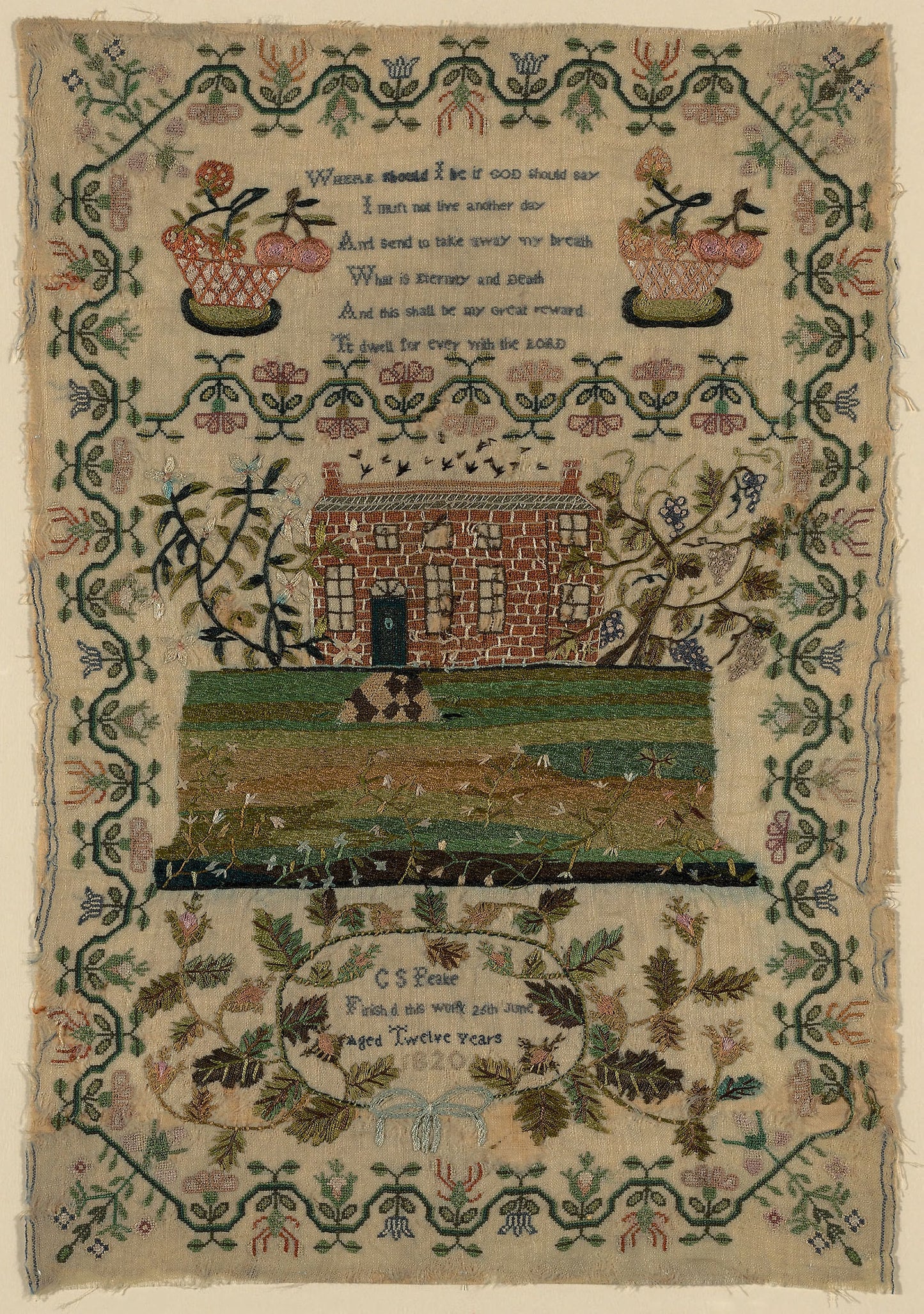Sampler -  C. S. Peake (1807/8 - ?),  Poster Print Wall Art