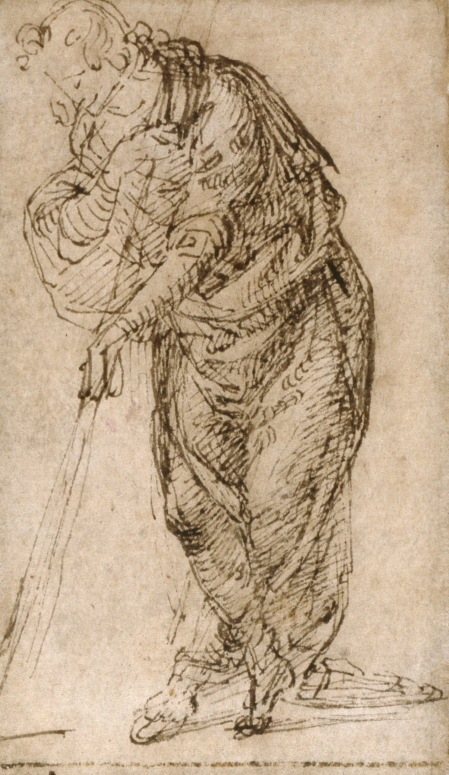 Standing Figure Leaning on a Staff -  Piero di Cosimo,  Poster Print Wall Art
