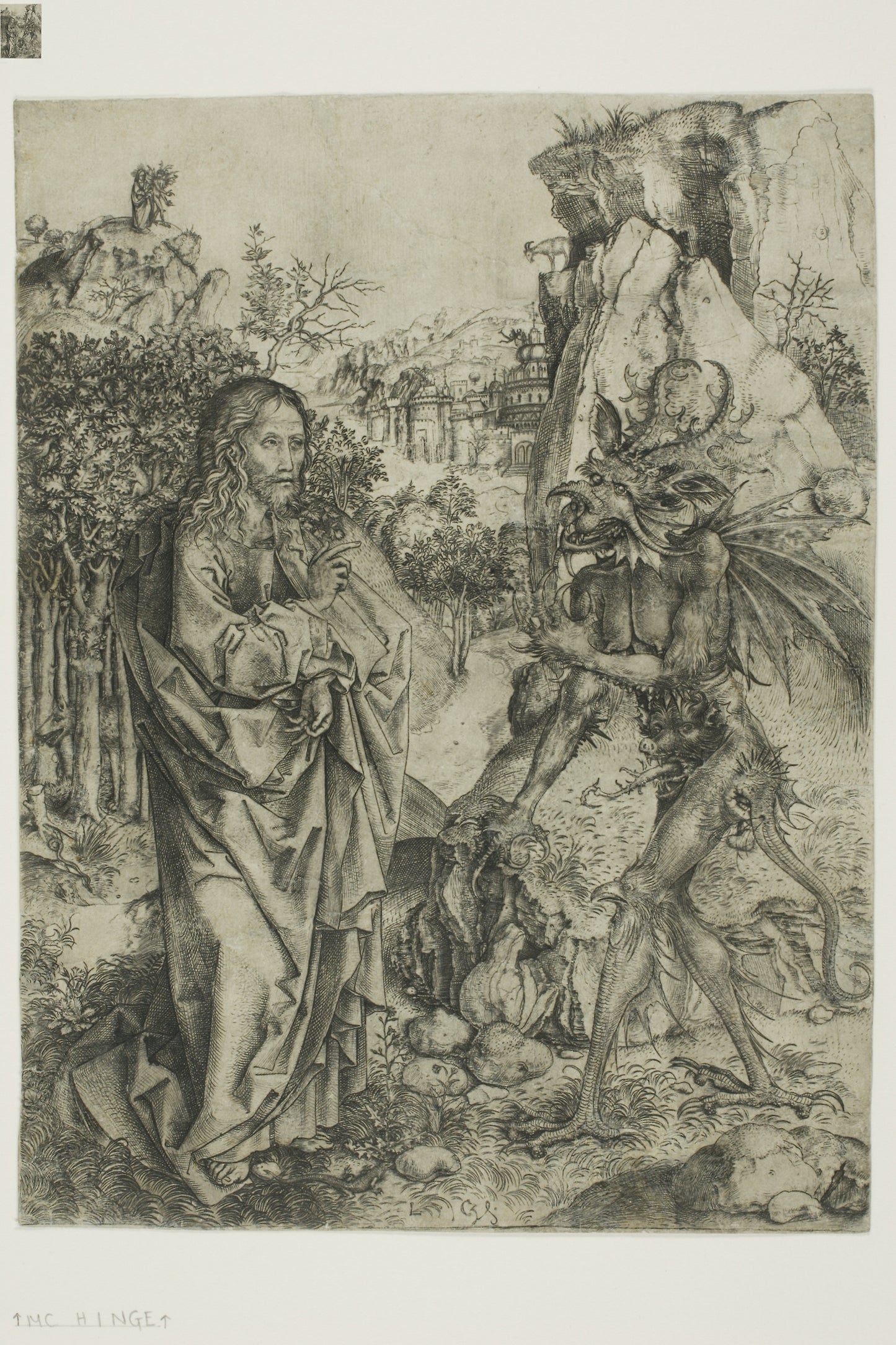 The Temptation of Christ -  Master L Cz.,  Poster Print Wall Art