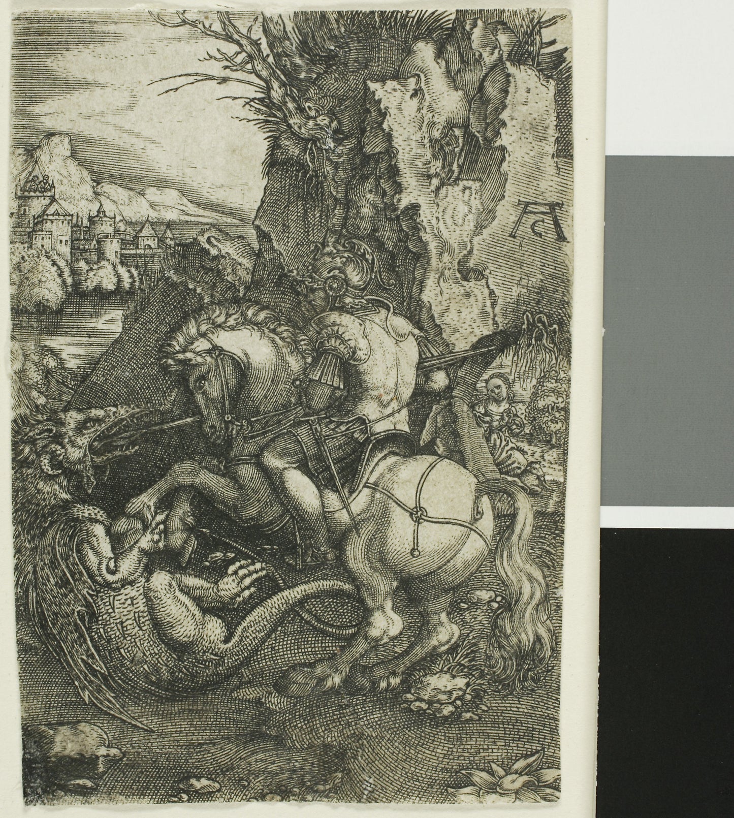 St. George on Horseback, Killing the Dragon -  Allaert Claesz,  Poster Print Wall Art
