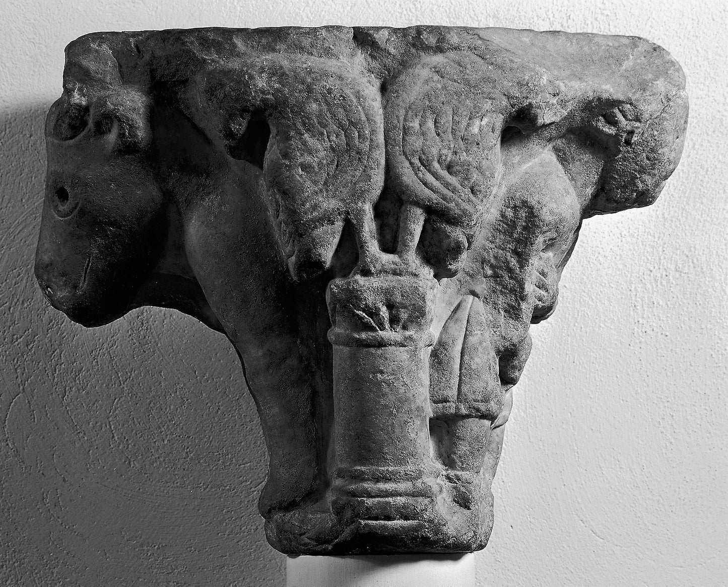 Capital with Bull and Worker -  Italian, Lombardy or Apulia,  Poster Print Wall Art