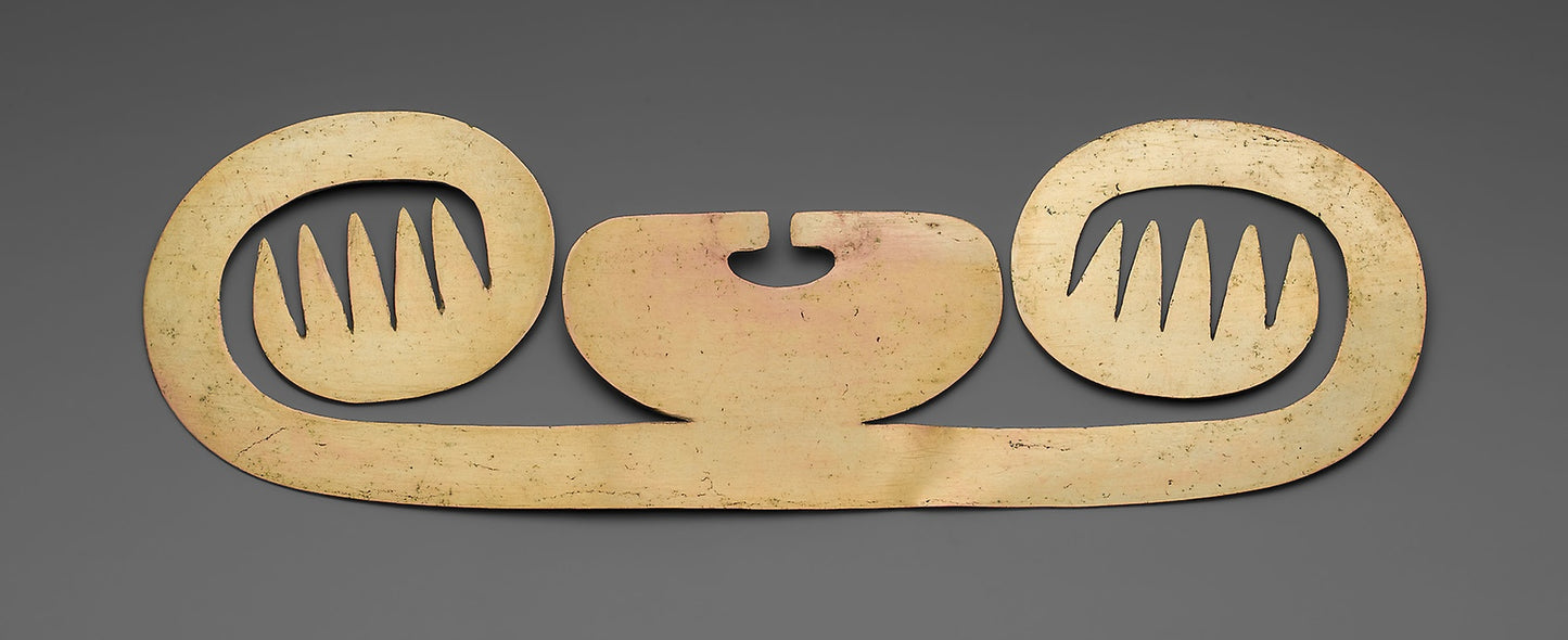 Nose Ornament with Lateral Extensions in Suggesting Whiskers, Wings, or Fish Barbels -  Nariño,  Poster Print Wall Art
