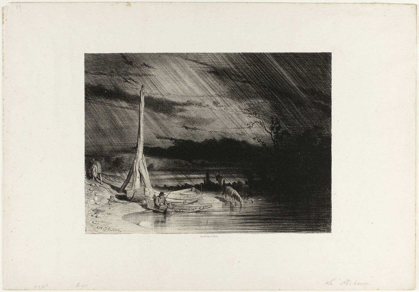 Fisherman -  Charles Émile Jacque,  Poster Print Wall Art