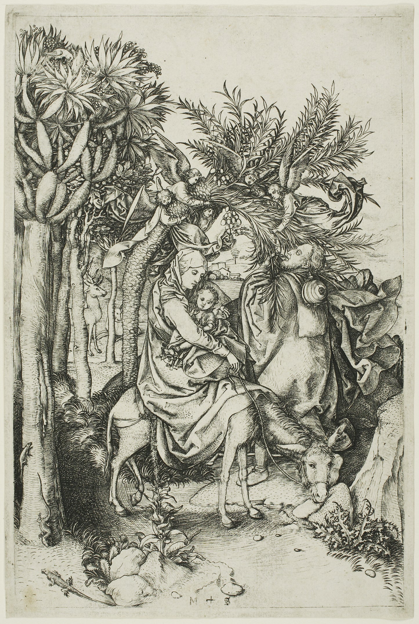 The Flight into Egypt -  Martin Schongauer,  Poster Print Wall Art