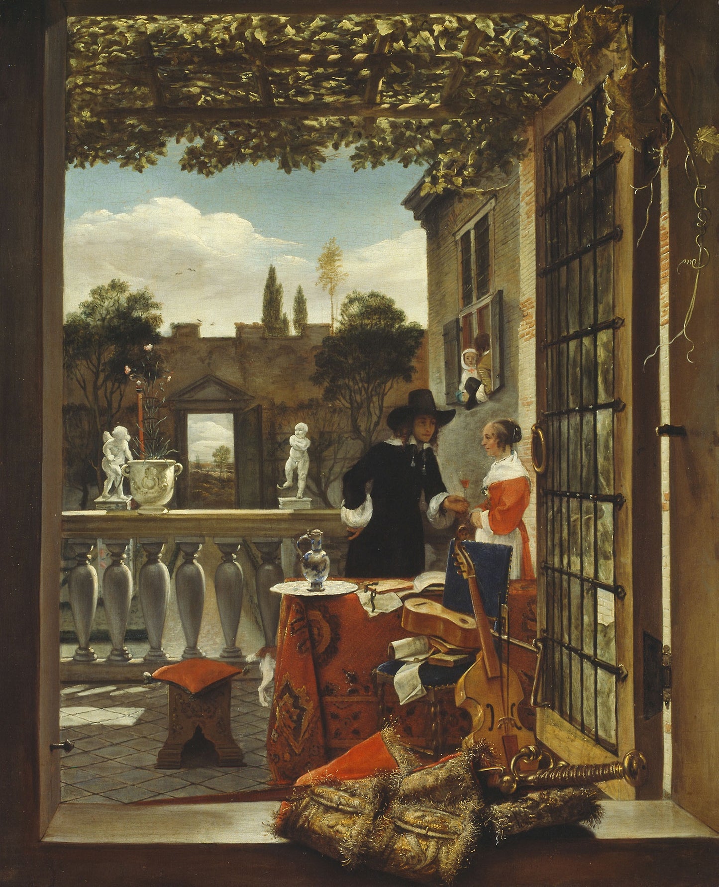 The Terrace: Dutch (Delft), Poster Print Wall Art