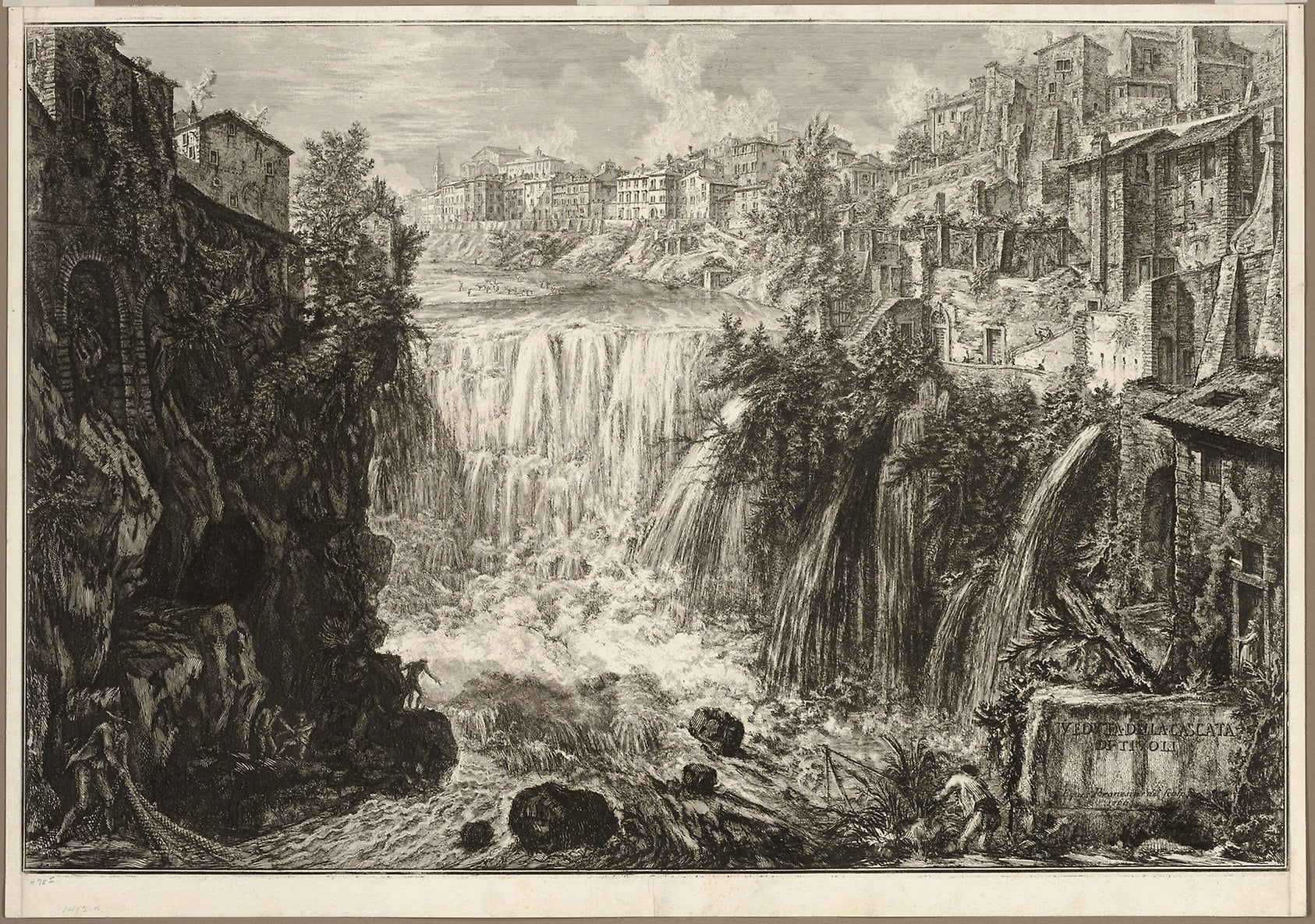 View of the Grand Cascade at Tivoli, from Views of Rome: Giovanni Battista Piranesi,16x12"(A3) Poster