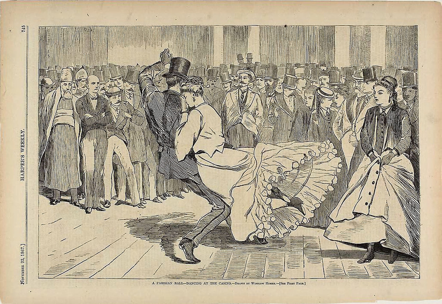 A Parisian Ball—Dancing at the Casino: Winslow Homer (American, 1836-1910),16x12"(A3) Poster