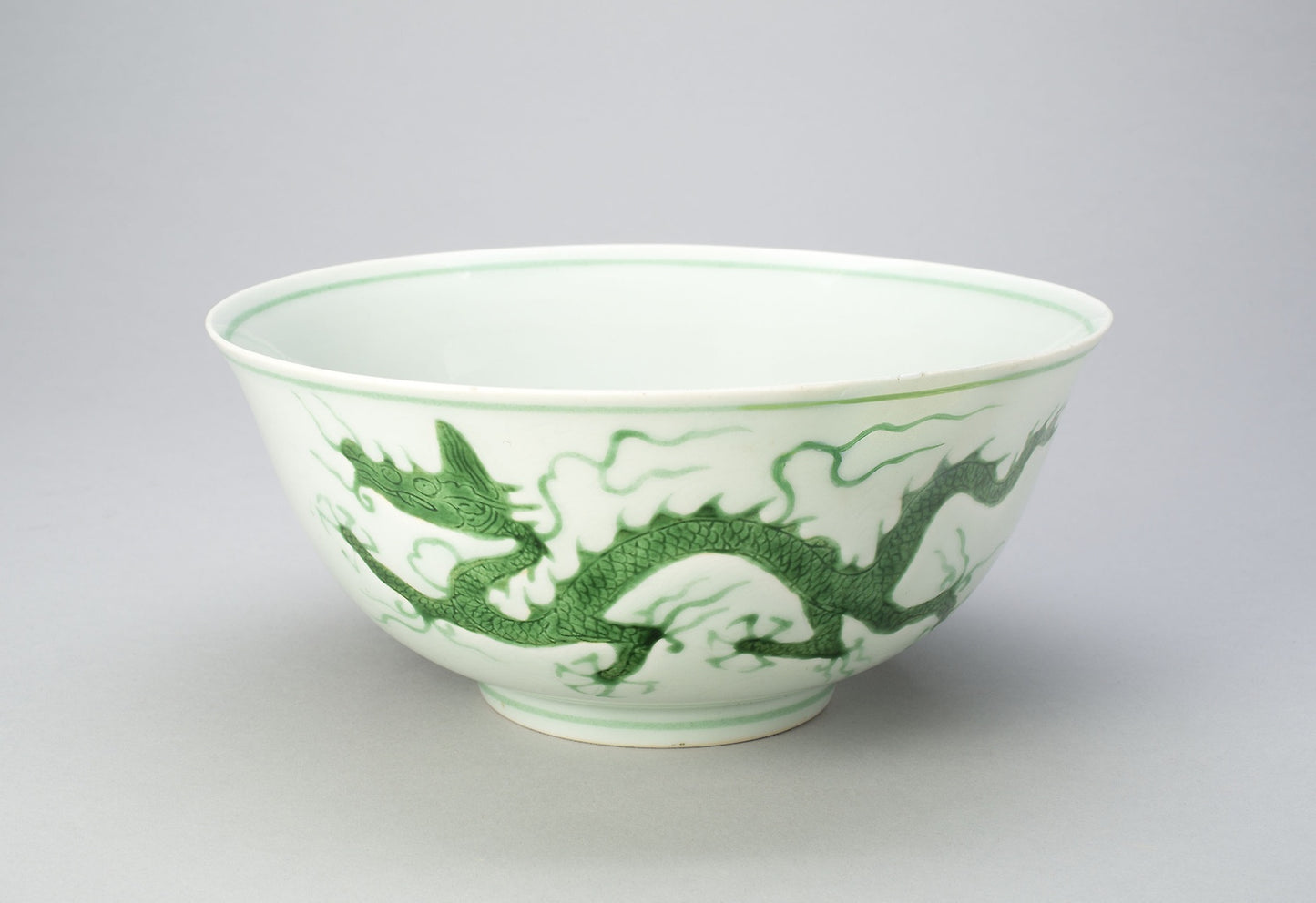 Bowl with Dragons Chasing a Flaming Pearl -  China,  Poster Print Wall Art