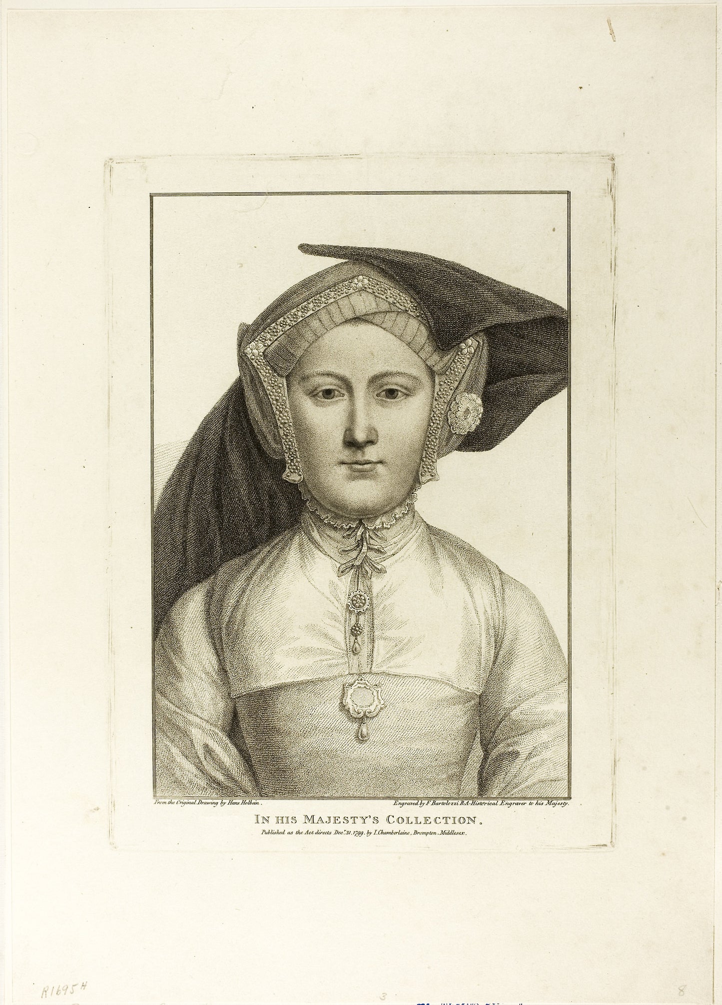 Portrait of a Woman -  Francesco Bartolozzi (Italian, 1727-1815),  Poster Print Wall Art