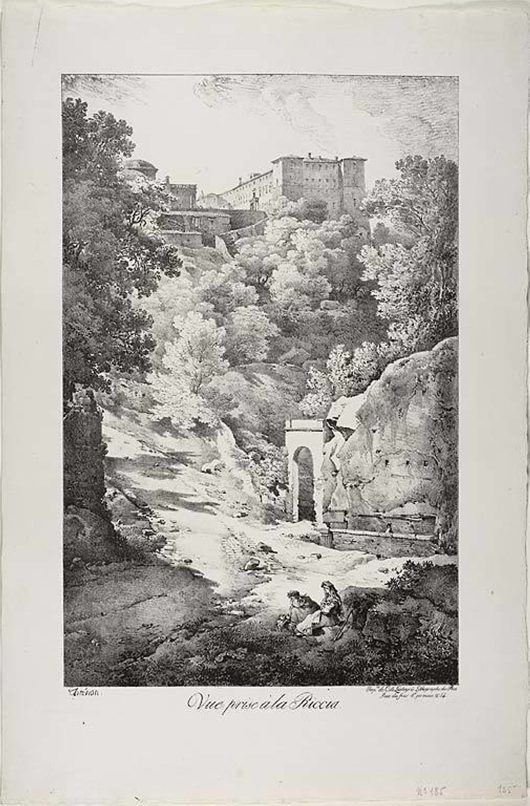 View from La Riccia: Claude Thiénon (French, 1772-1846),16x12"(A3) Poster