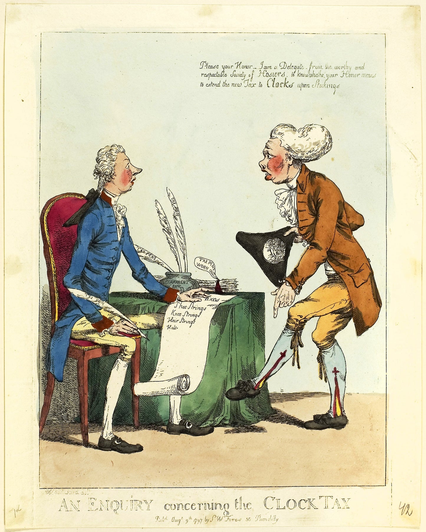 An Enquiry Concerning the Clock Tax -  Charles Ansell (English, active 1784-1796),  Poster Print Wall Art
