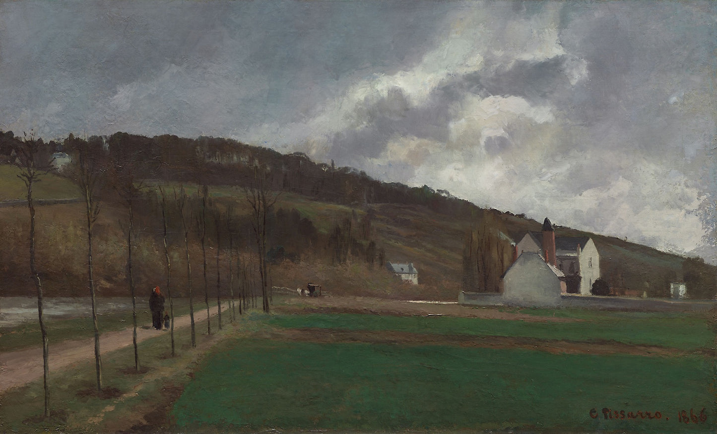 The Banks of the Marne in Winter -  Camille Pissarro,  Poster Print Wall Art
