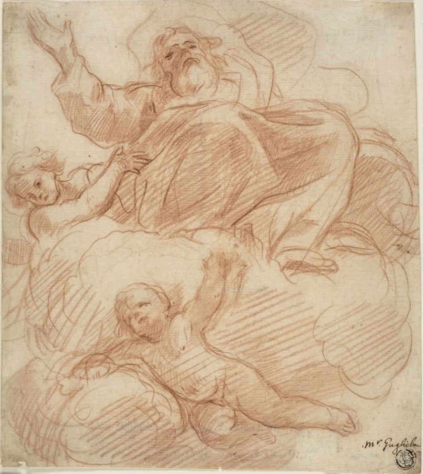 Study for God the Father -  Guillaume Courtois,  Poster Print Wall Art