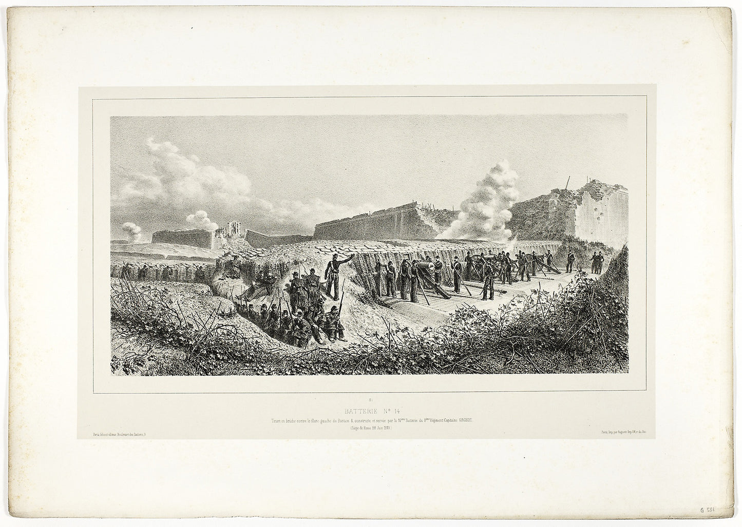 Battery no.14, from Souvenirs d’Italie -  Expédition de Rome -  Denis Auguste Marie Raffet (French, 1804-1860),  Poster Print Wall Art