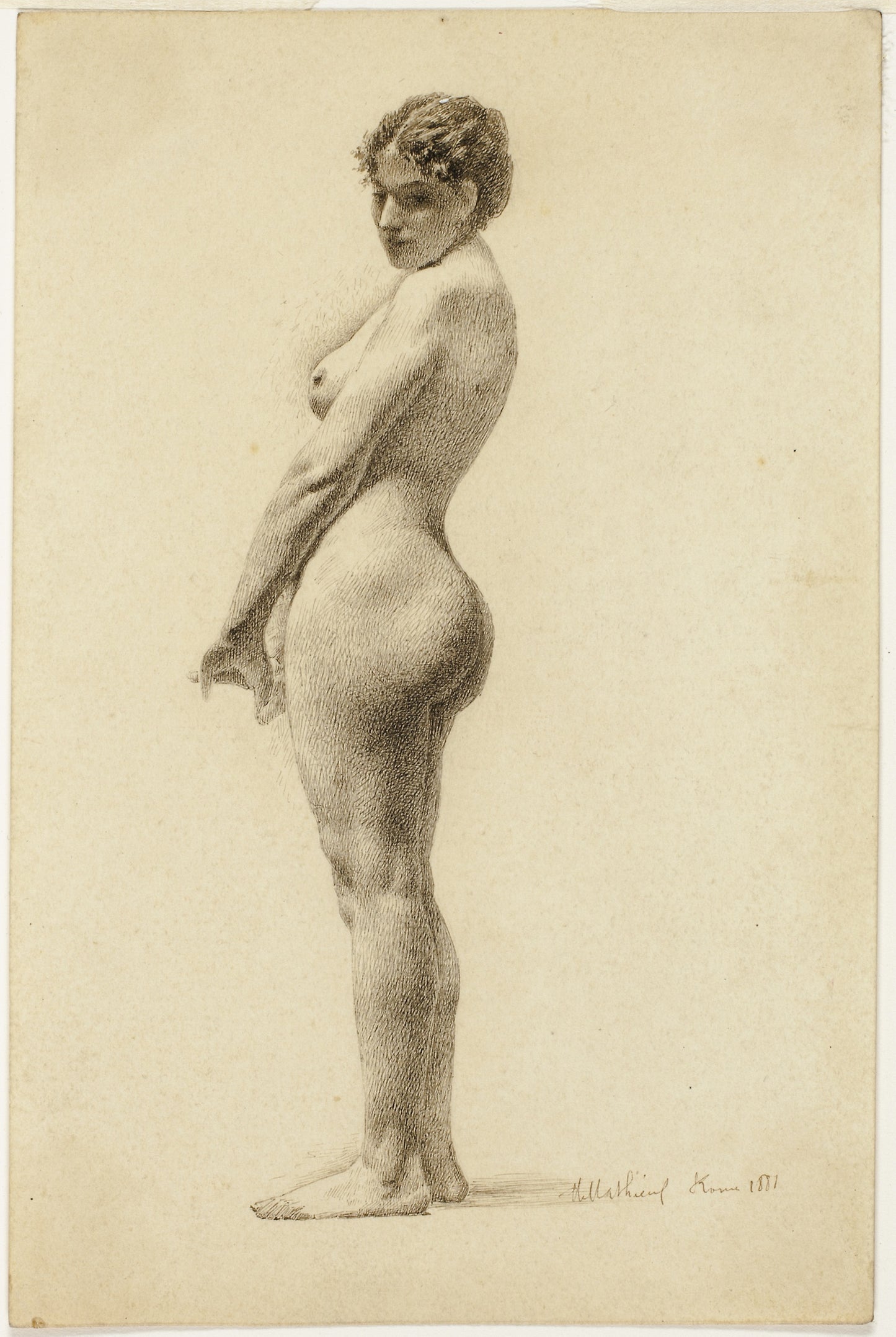 Standing Female Nude -  Marie Mathieu,  Poster Print Wall Art
