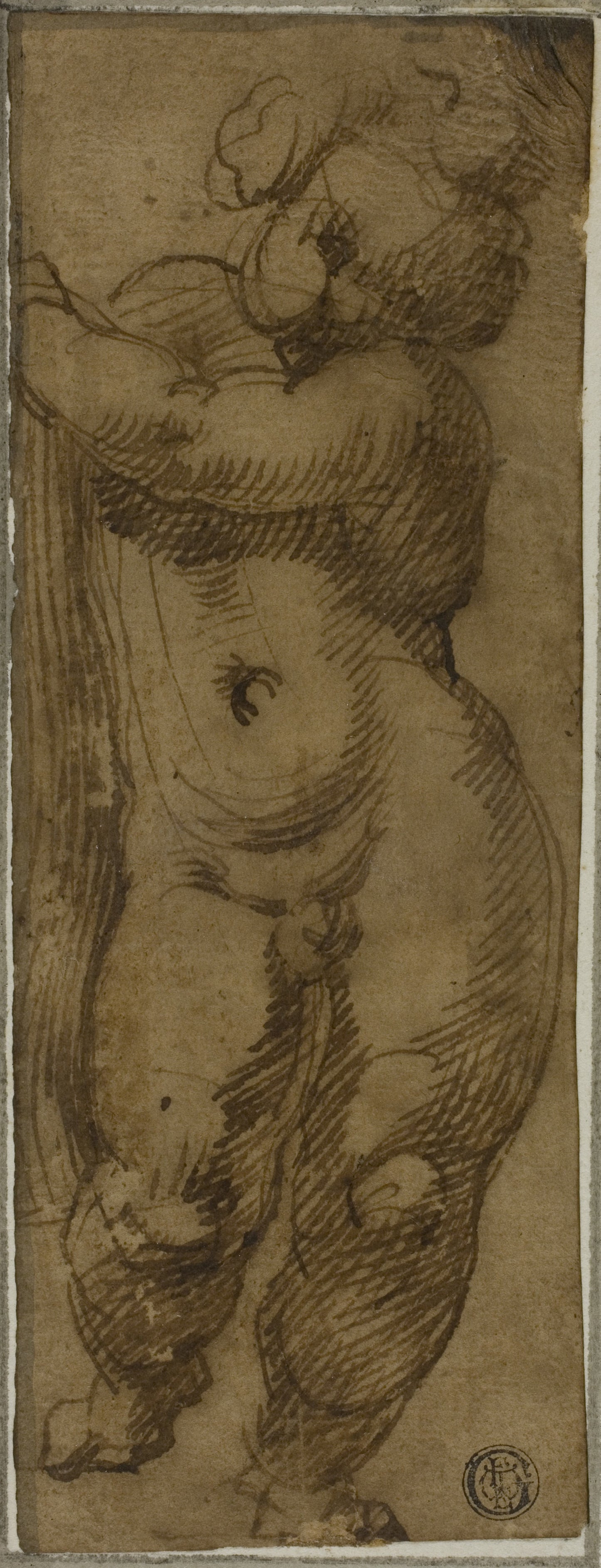 Standing Putto Seen from the Front -  Study for the Virgin in Glory with Saints Petronius, Dominic, and Peter Martyr -  Bartolomeo Passarotti,  Poster Print Wall Art