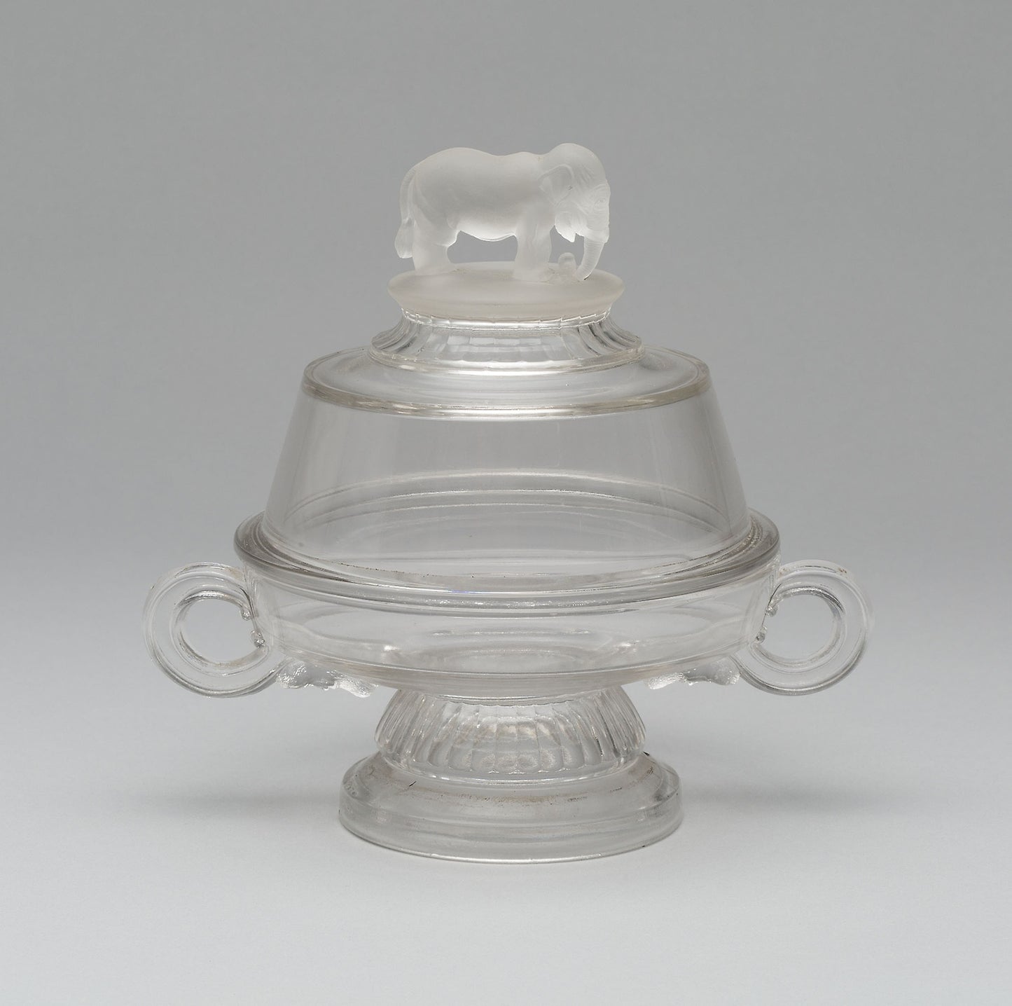 Jumbo/Elephant pattern covered butter dish -  Attributed to Canton Glass Company,  Poster Print Wall Art