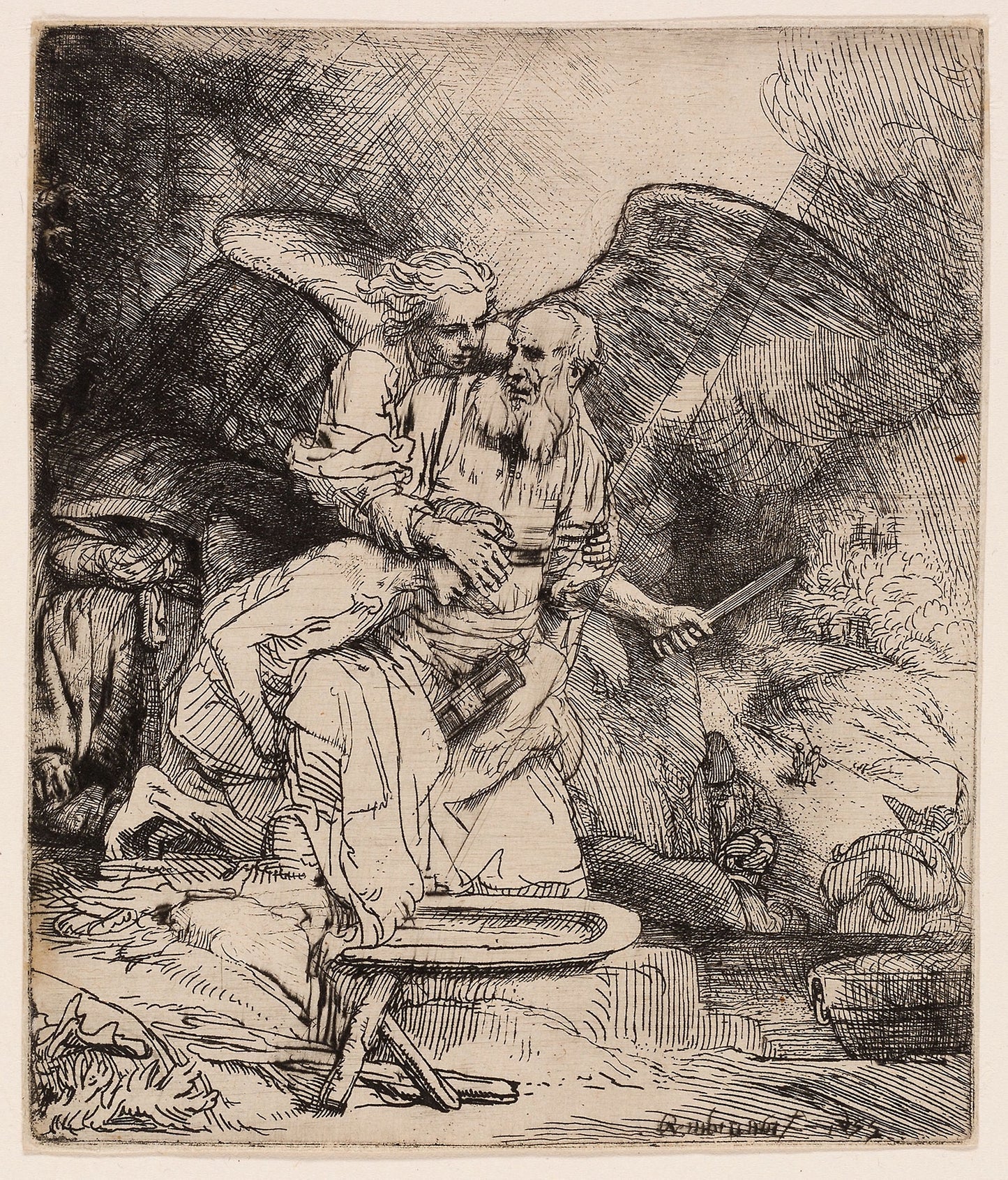 Abraham's Sacrifice -  Rembrandt van Rijn,  Poster Print Wall Art