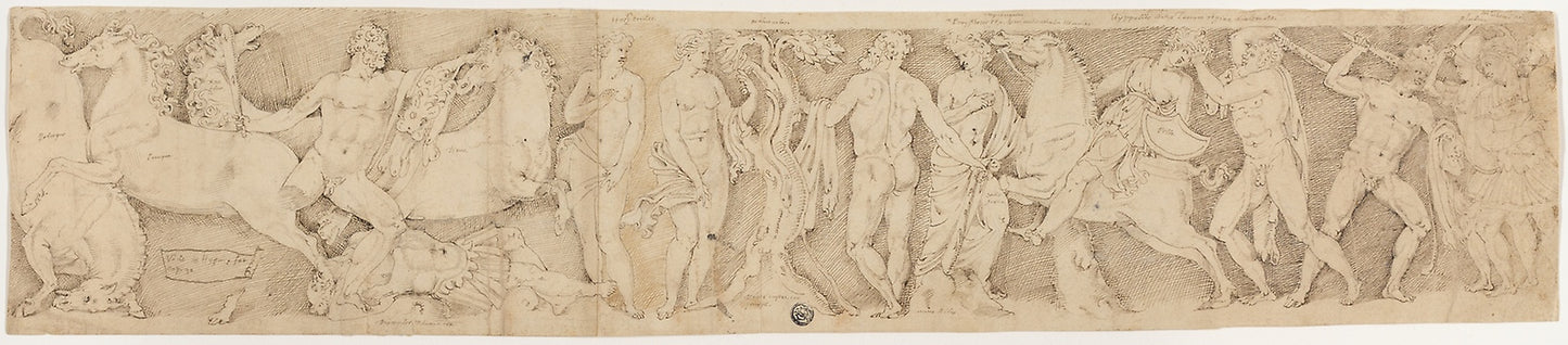After the Antique -  Sarcophagus Lid with the Labors of Hercules -  Probably Italian,  Poster Print Wall Art