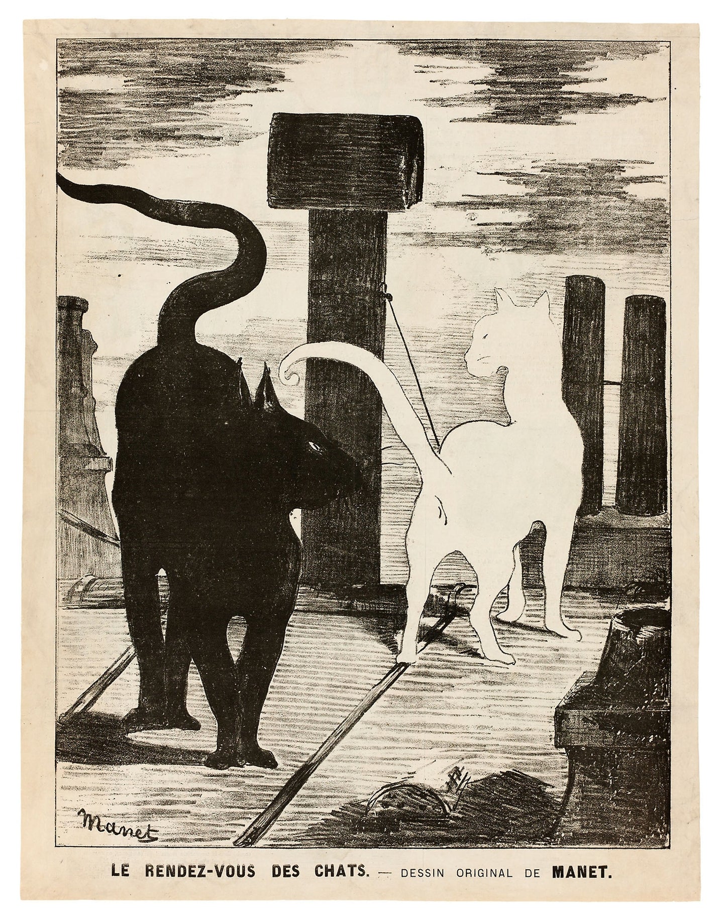 The Cats' Rendezvous -  Édouard Manet,  Poster Print Wall Art