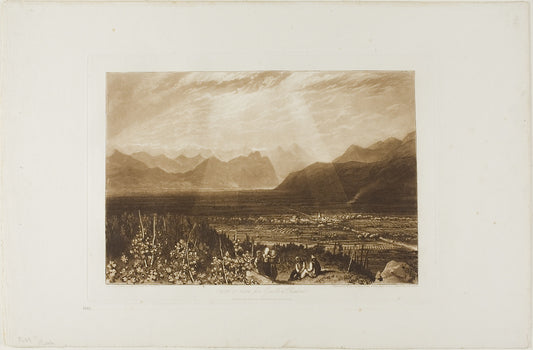Chain of Alps from Grenoble to Chamberi, plate 49 from Liber Studiorum: Joseph Mallord William Turner (English, 1775-1851),16x12"(A3) Poster