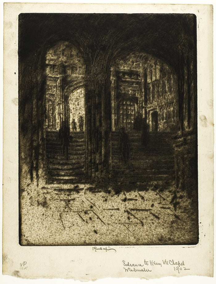 Entrance to Henry VII's Chapel, Westminster: Joseph Pennell,16x12