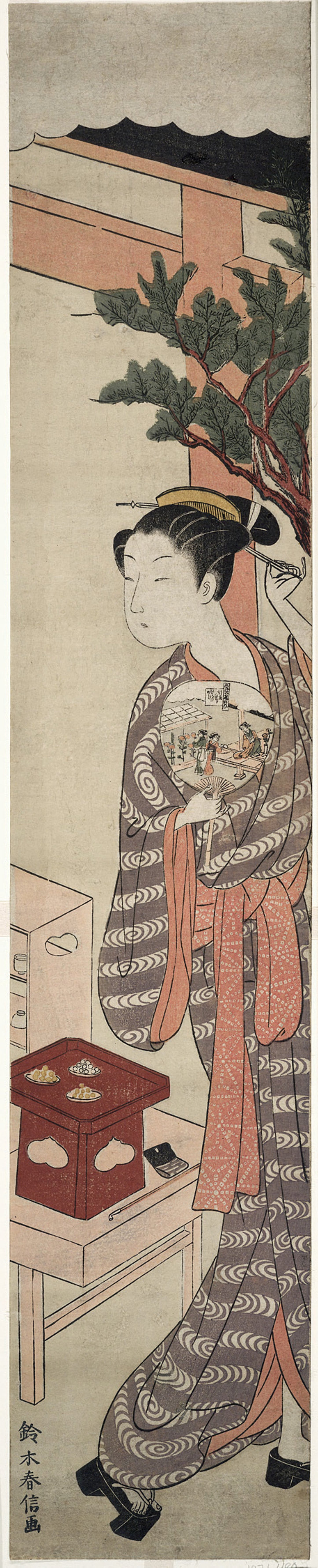 The Tea Stall - Kagiya Osen -  Suzuki Harunobu ?? ??,  Poster Print Wall Art