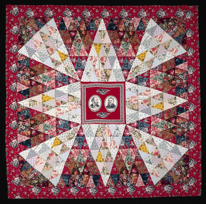 Garfield and Arthur Quilt: Possibly Annie Ensminger Kready (American, 1871-1956) or Louisa Ensminger (American, 1850-1899),16x12