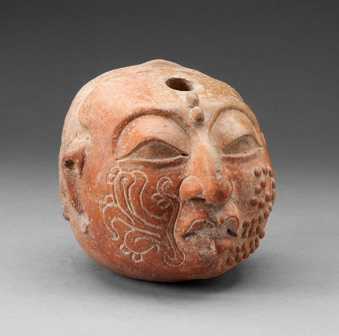 Ritual Vessel in the Form of a Head: Late Classic Maya,16x12