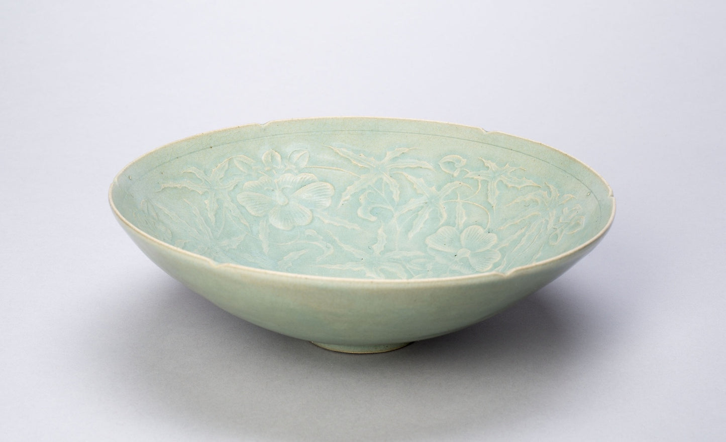 Lobed Bowl with Hibiscus and Floral Medallion -  Korean,  Poster Print Wall Art