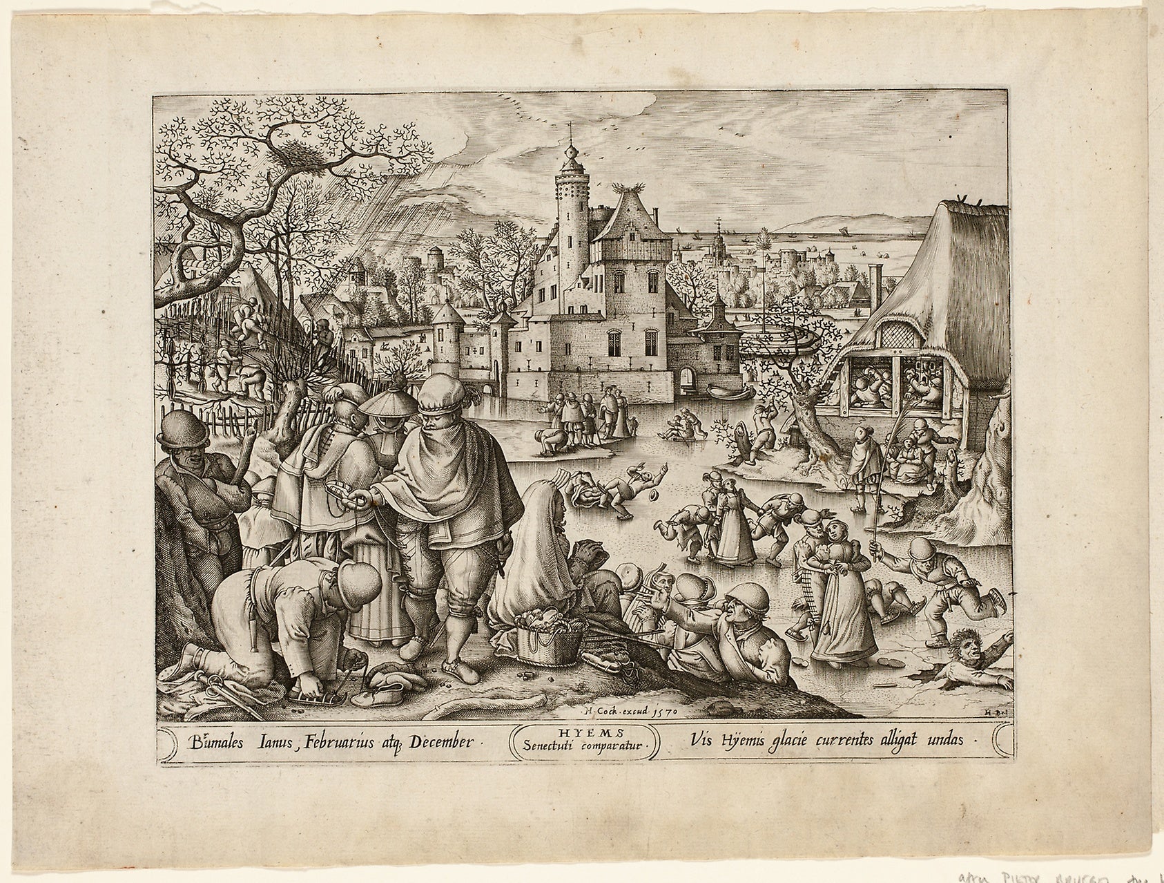 Winter, from The Four Seasons: Pieter van der Heyden (Flemish, c. 1530–after 1584),16x12"(A3) Poster