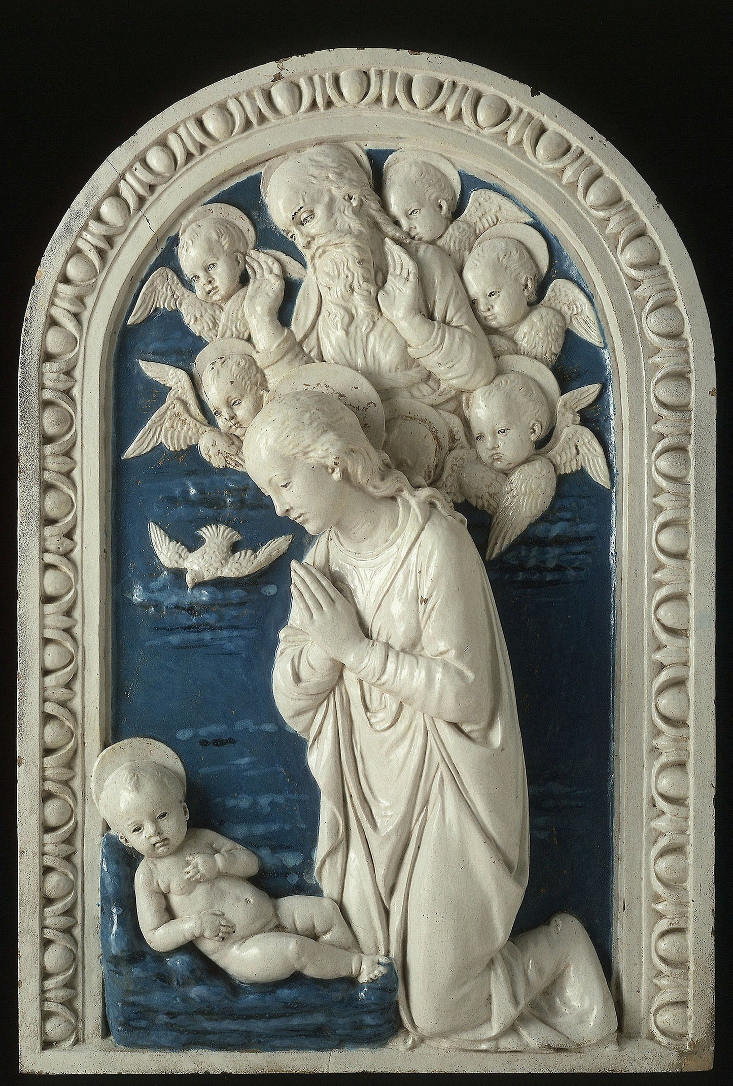 Adoration of the Christ Child -  Andrea della Robbia (Workshop of),  Poster Print Wall Art