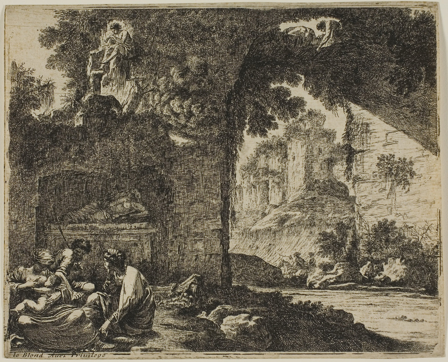 Shepherds in Ruins -  Jean le Pautre,  Poster Print Wall Art