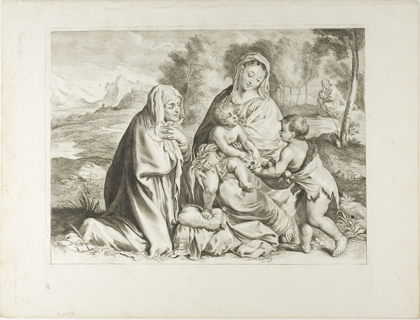 Holy Family -  Cornelis Visscher (Dutch, c. 1629-1658),  Poster Print Wall Art