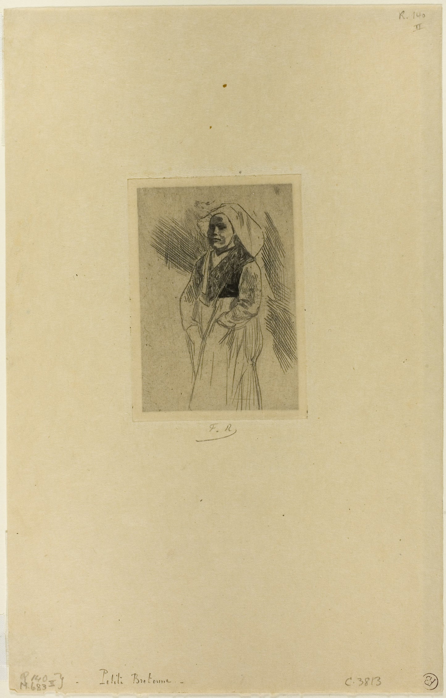 Young Breton Woman: Félicien Rops,16x12"(A3) Poster