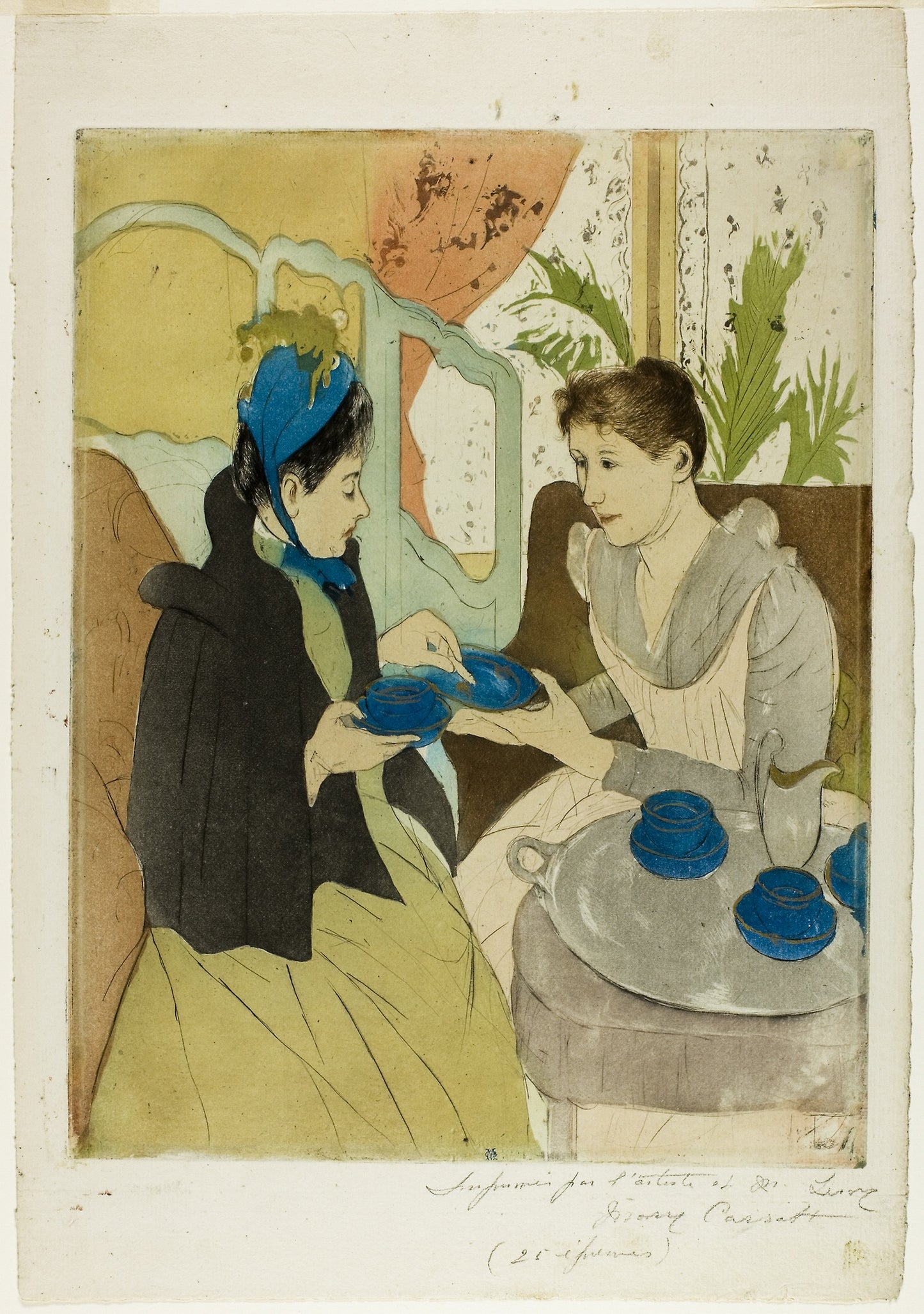 Afternoon Tea Party -  Mary Cassatt (American, 1844-1926),  Poster Print Wall Art