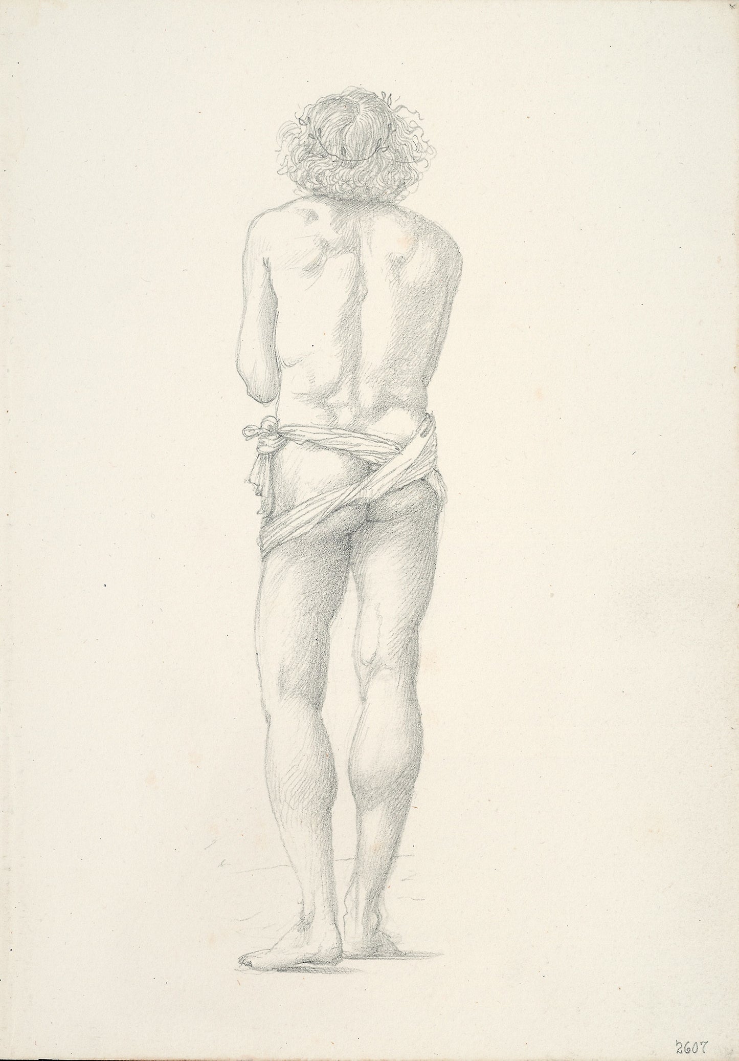 Back View of Standing Male Nude -  Sir Edward Burne-Jones,  Poster Print Wall Art