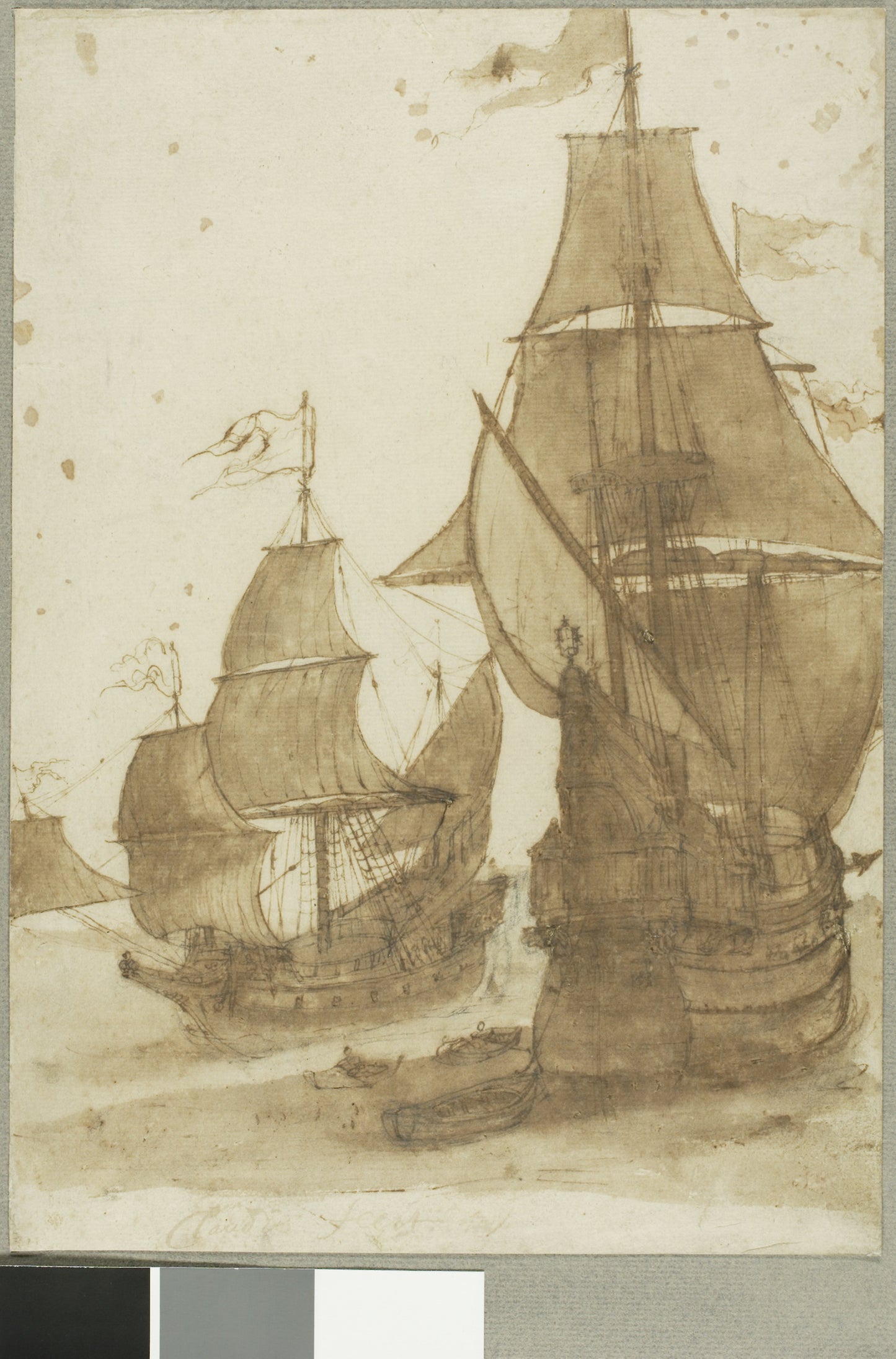 Two Frigate -  Claude Lorrain,  Poster Print Wall Art