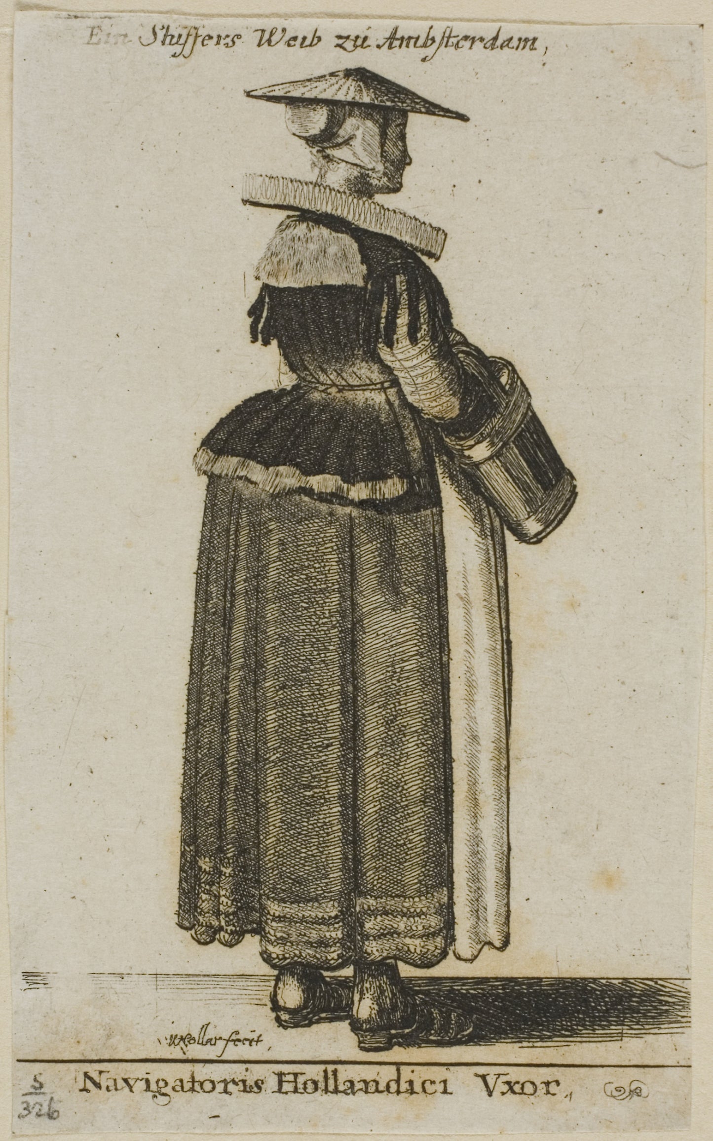 Dutch Sailor's Wife -  Wenceslaus Hollar,  Poster Print Wall Art
