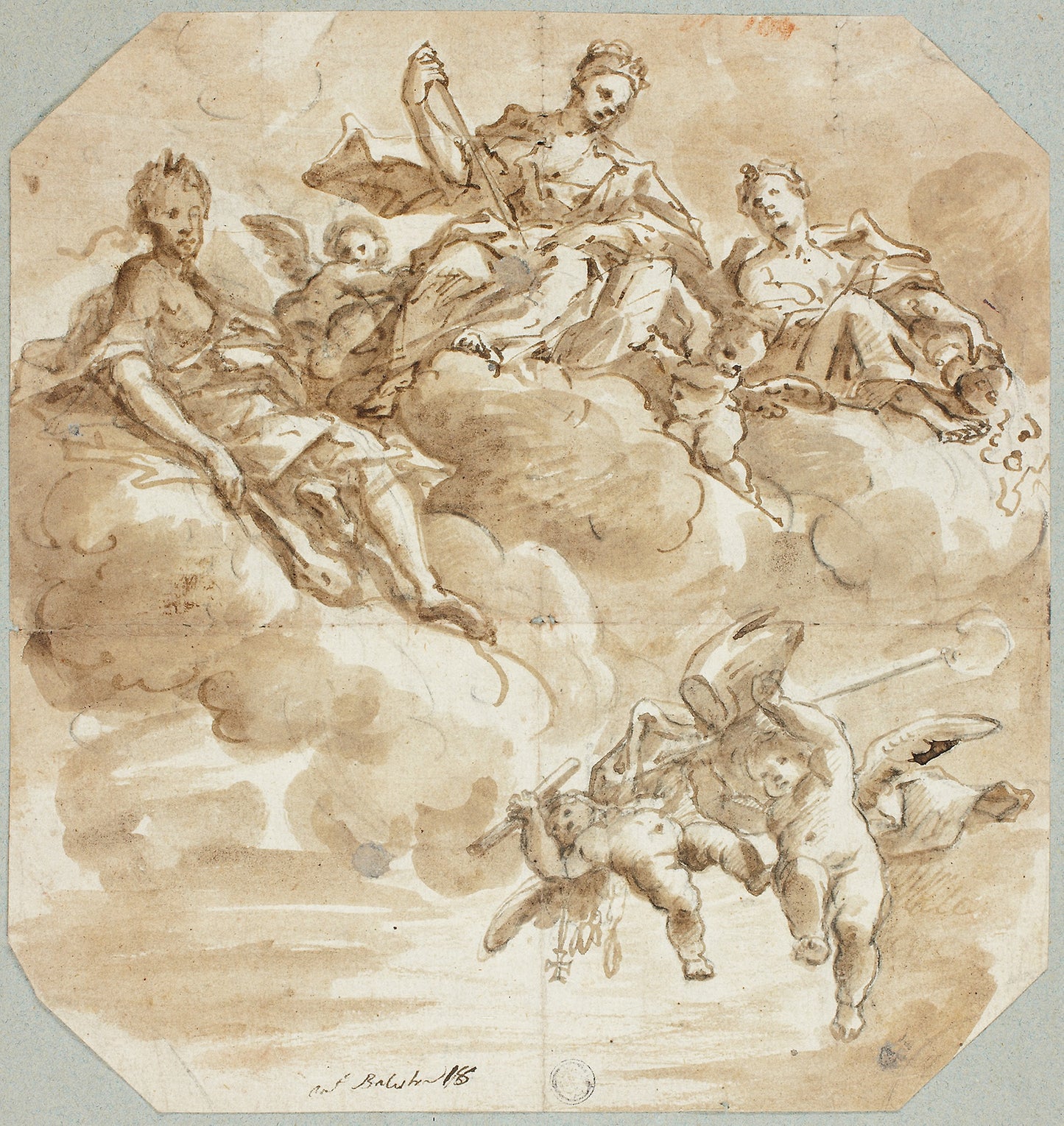 Mary as Queen of Heaven or Apotheosis of Saint -  Attributed to Antonio Balestra,  Poster Print Wall Art
