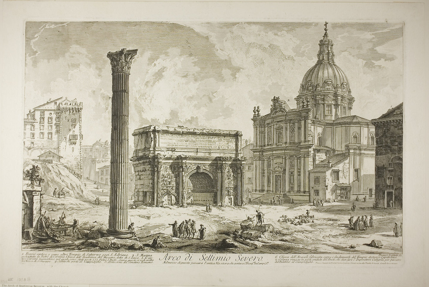 Arch of Septimius Severus through which passed the ancient Sacred Way, bringing victors to the Capitol, from Views of Rome -  Giovanni Battista Piranesi,  Poster Print Wall Art