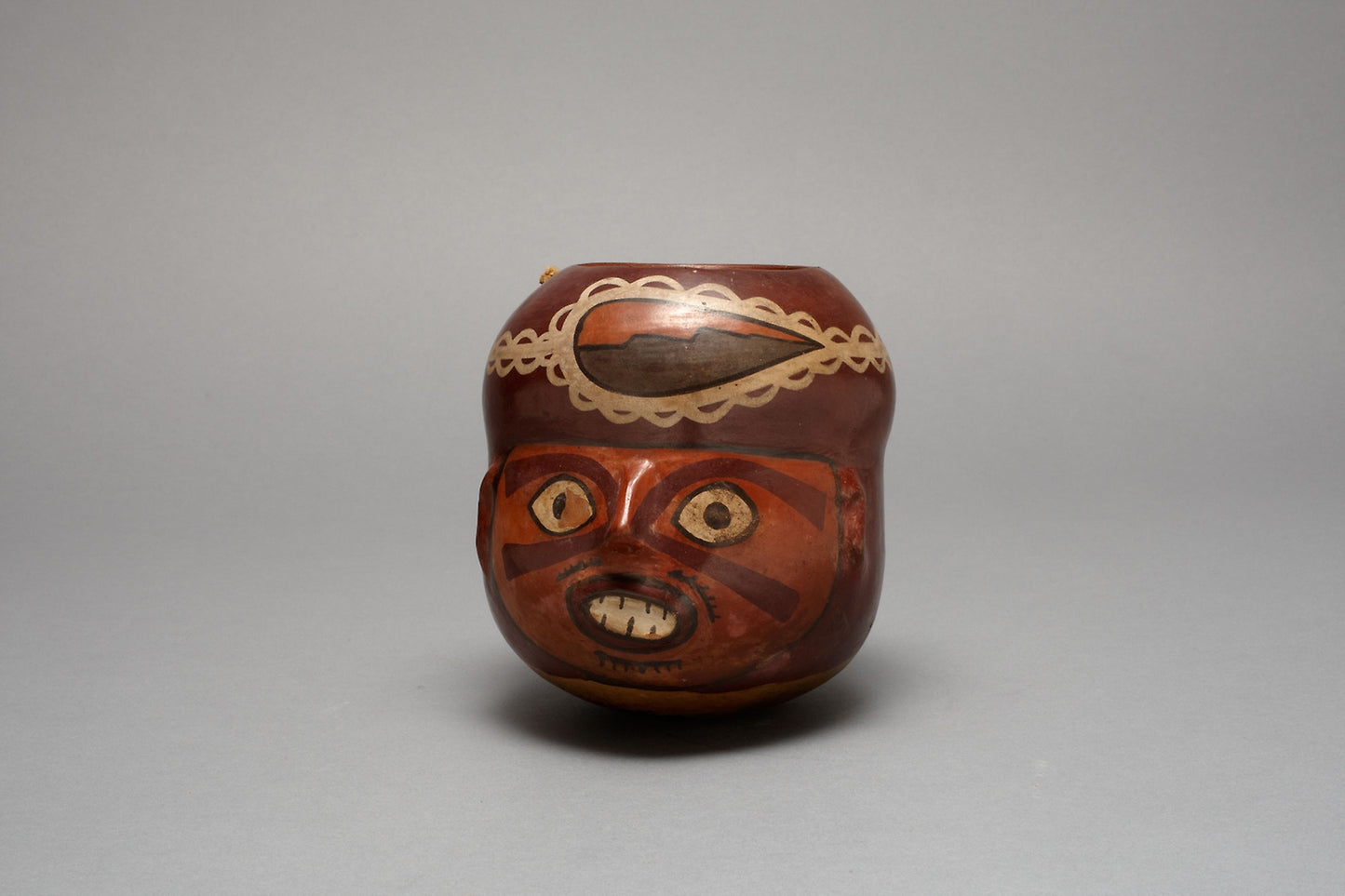 Vessel in the Form of a Human Head, Probably a Trophy Head -  Nazca,  Poster Print Wall Art