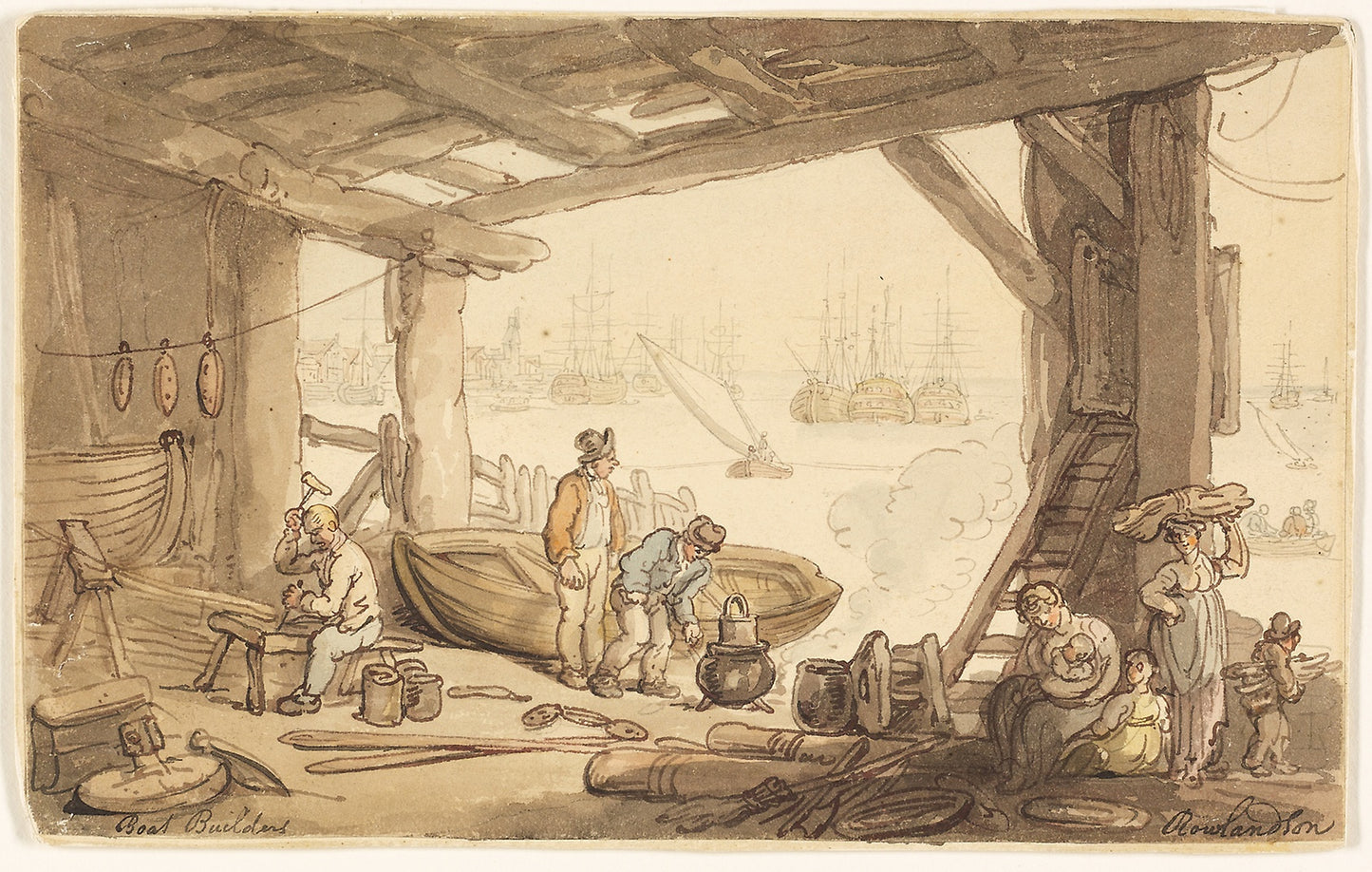 Boat Builders -  Thomas Rowlandson,  Poster Print Wall Art
