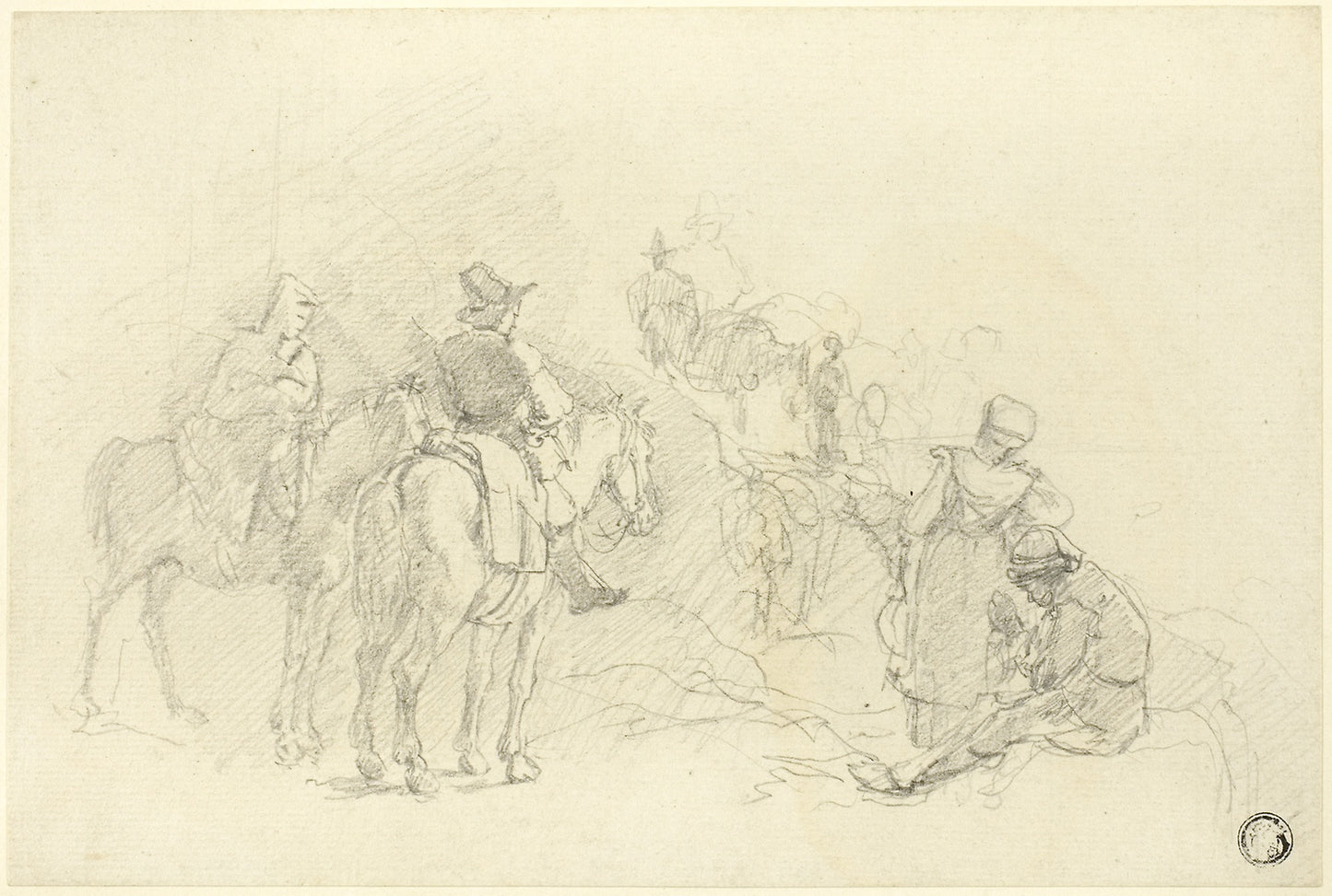 Resting Travelers -  Augustus Wall Callcott,  Poster Print Wall Art