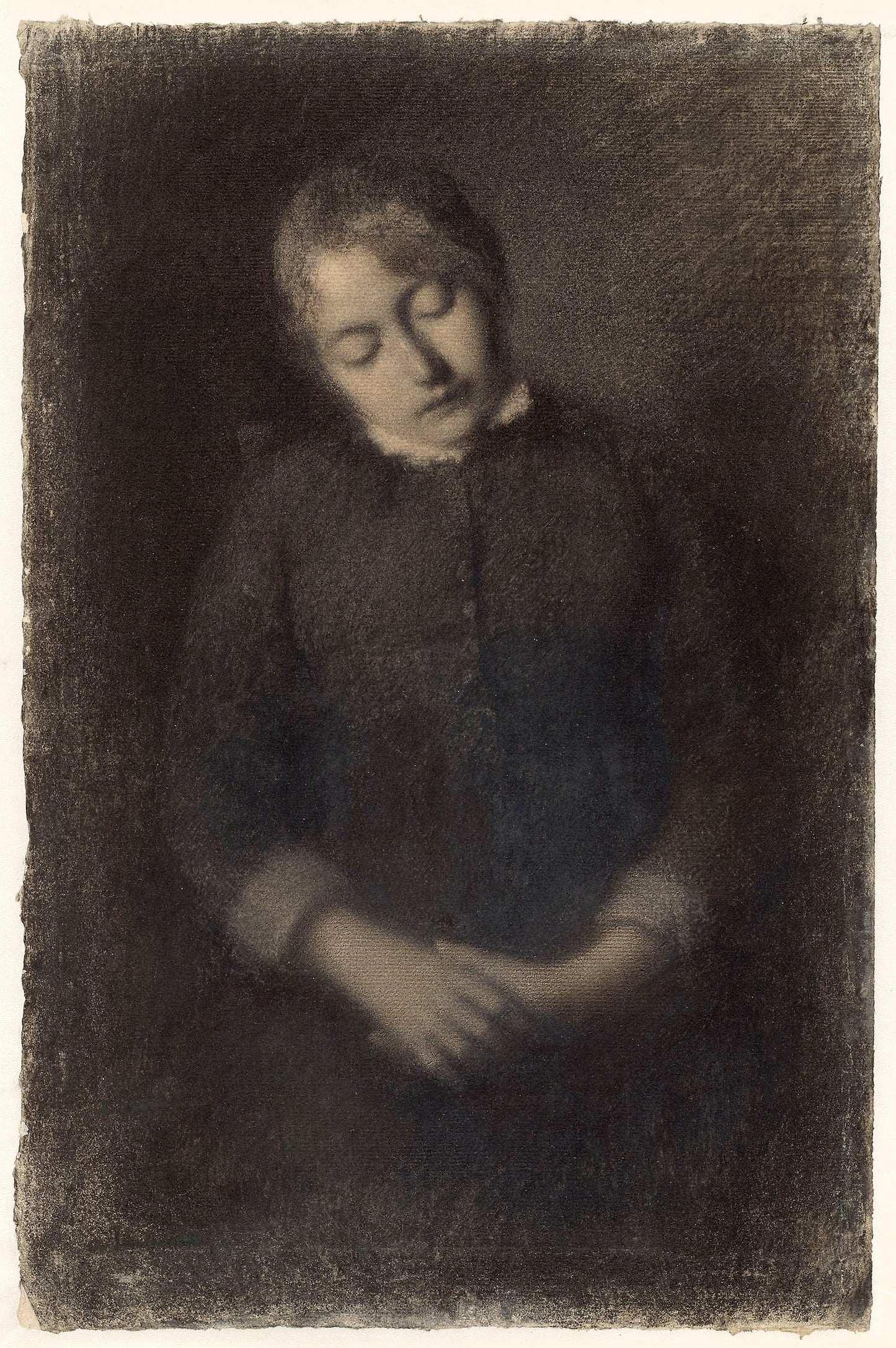 Portrait of the Artist's Wife Asleep (Marie Guilloux) -  Albert-Charles Lebourg,  Poster Print Wall Art