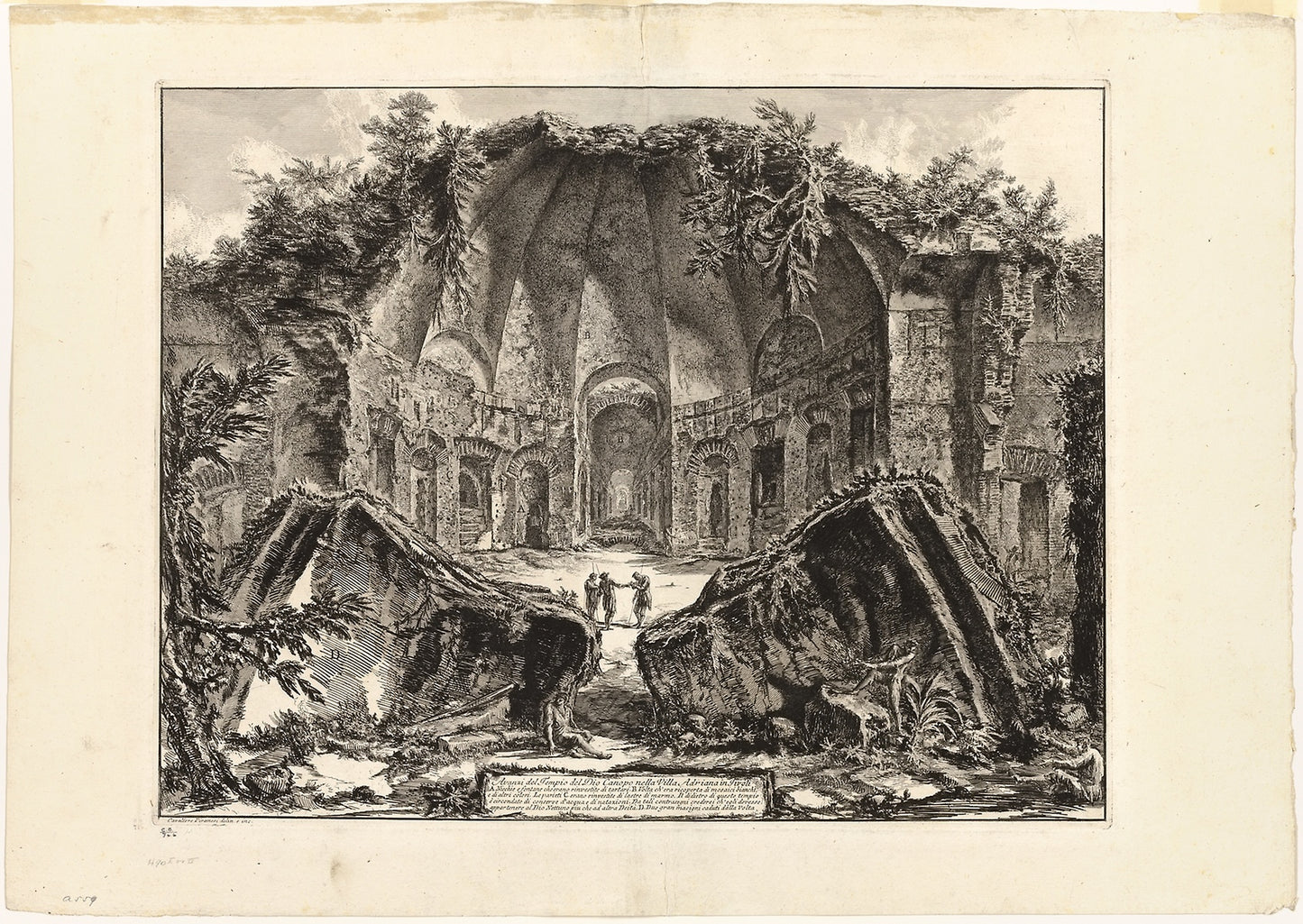 Remains of the temple of the god Canopus at Hadrian's Villa, Tivoli, from Views of Rome -  Giovanni Battista Piranesi,  Poster Print Wall Art