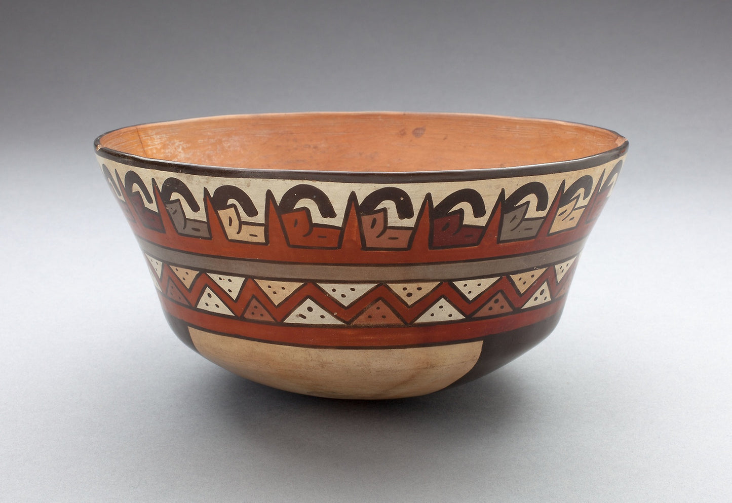 Bowl Depicting Rows Containing Repeated Geometric Motifs -  Nazca,  Poster Print Wall Art