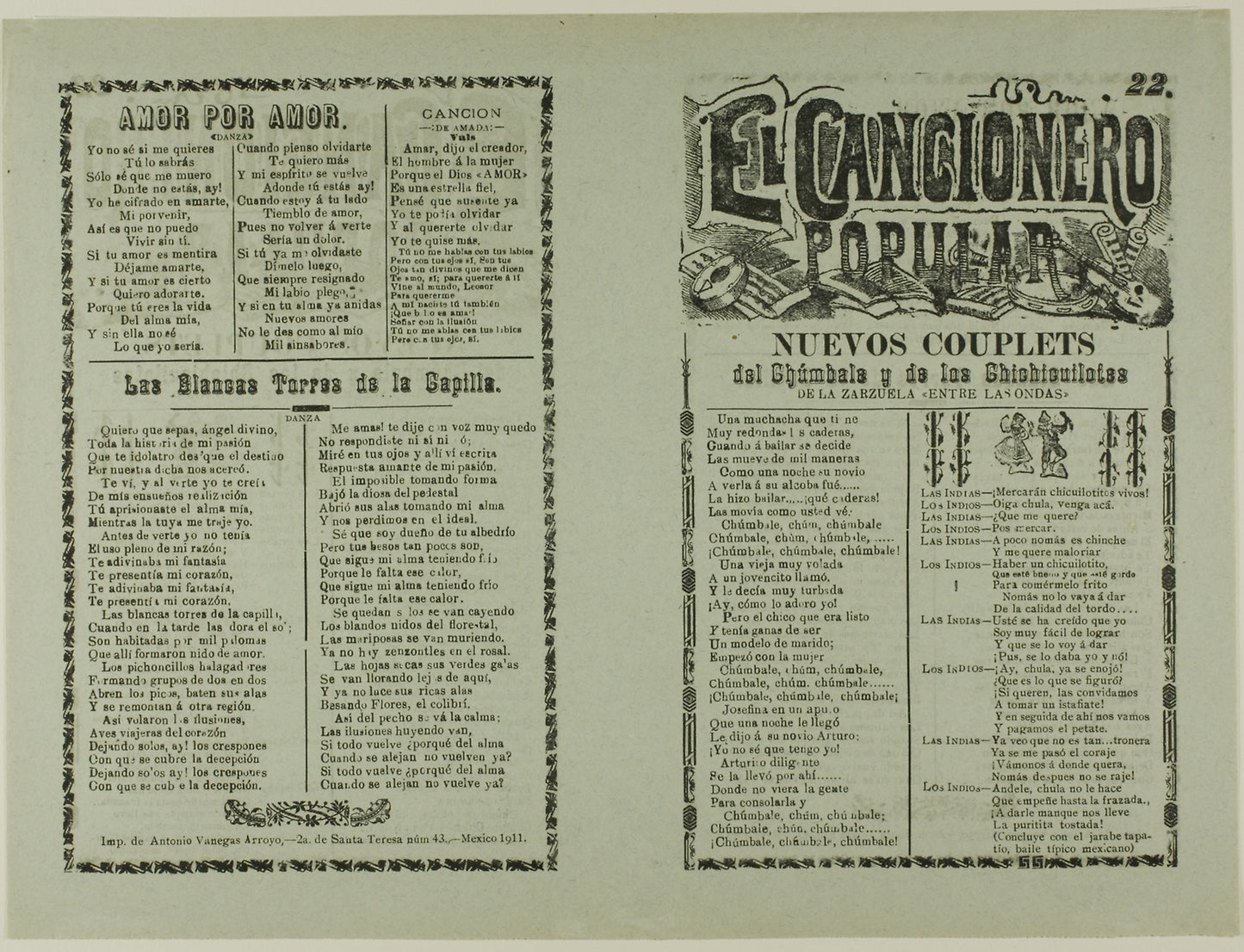 El cancionero popular, no. 22 (The Popular Songbook, No. 22) -  Unknown Artist,  Poster Print Wall Art